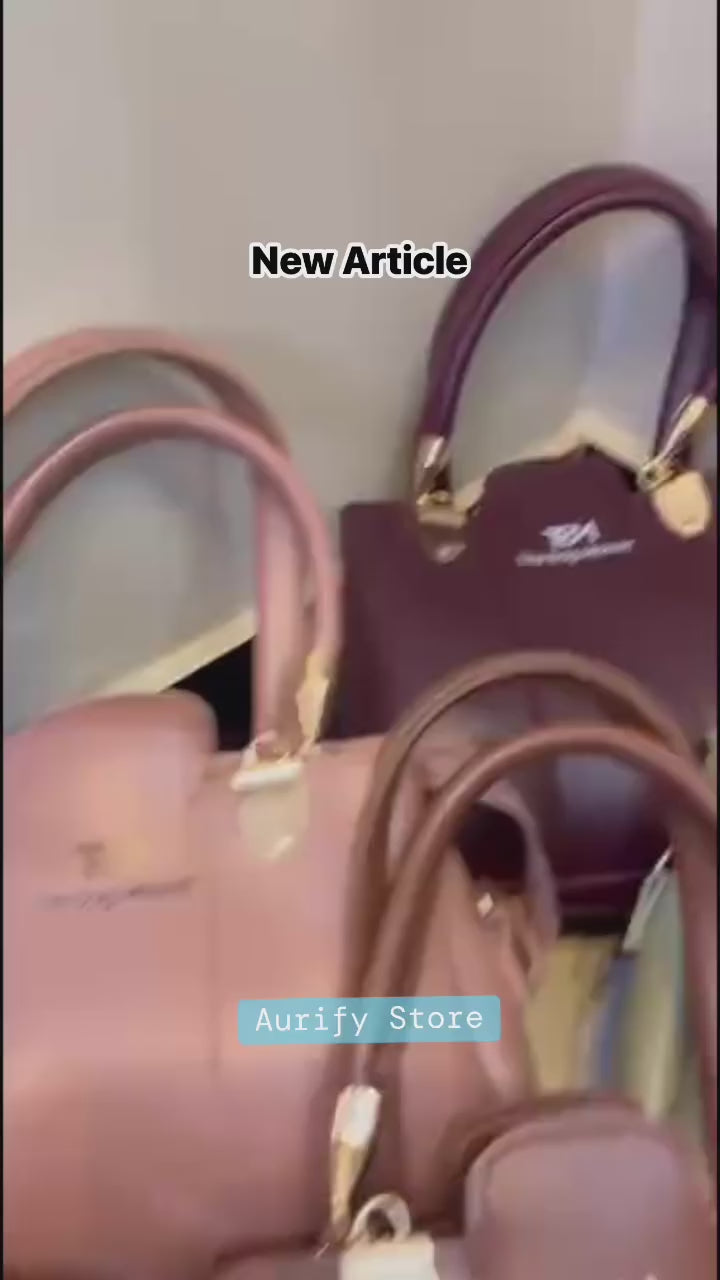 3 Pcs Girl's Rexine Hand Bag Set - Stylish &amp; Versatile